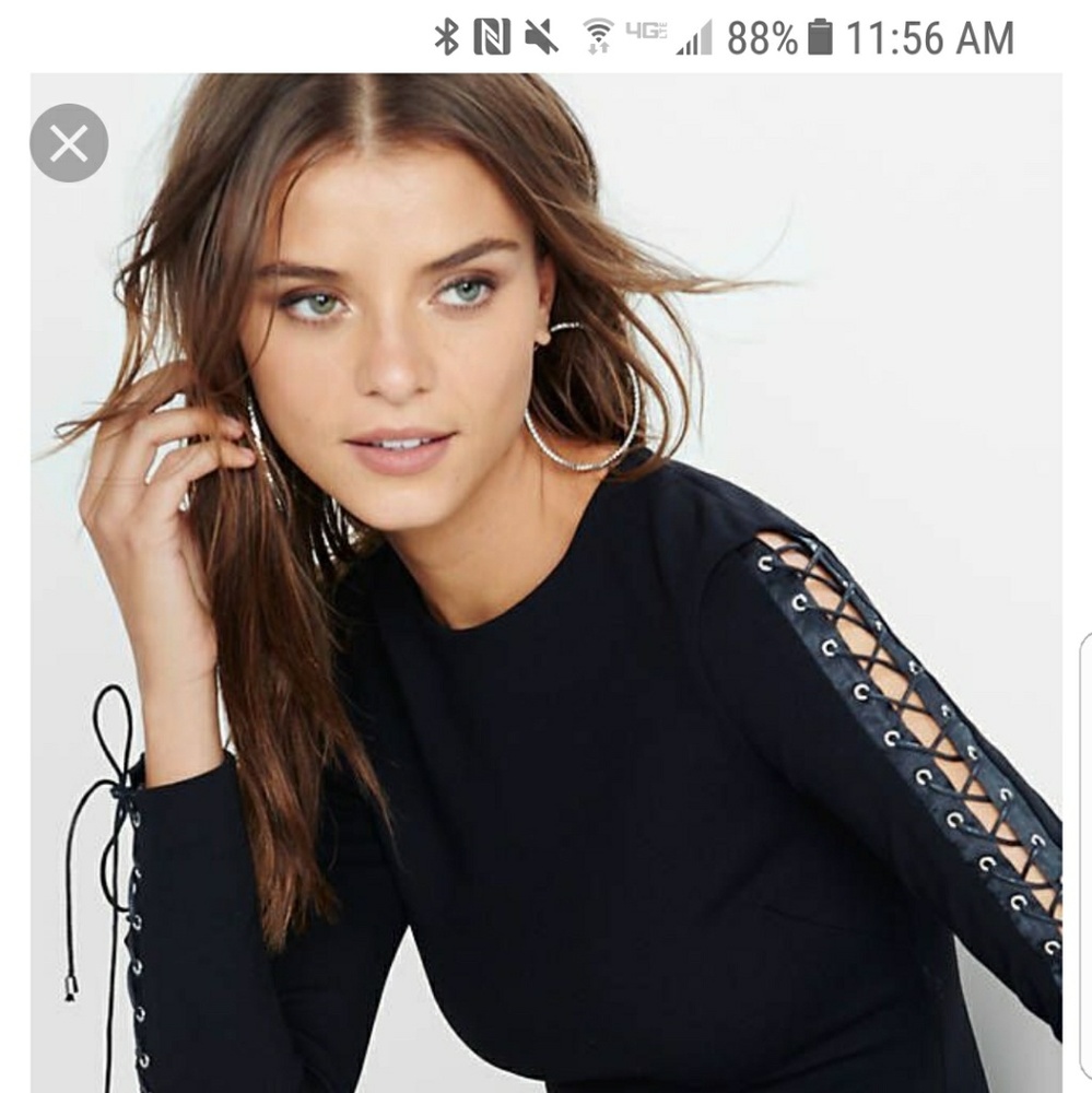 Express Lace Up Sleeve Sheath Dress - Picture 3 of 5